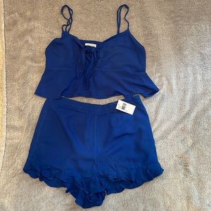 le kate royal blue two piece set, size M